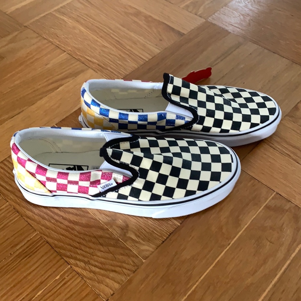 Vans Slip On Glitter Checkerboard Sneakers